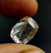 Crystal Rutilated Quartz Faceted Cut Cushion 12.5x9.2x6.2mm Loose Gemstone W14