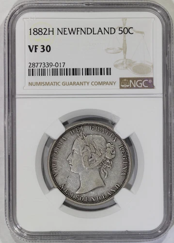 1882 H Newfoundland 50c NGC VF30 KM#6