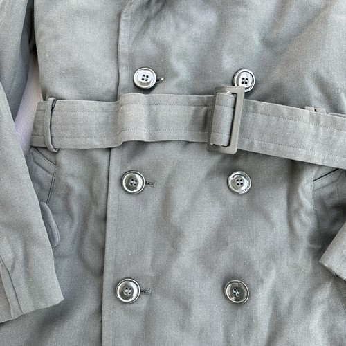 VTG NOS AG-44 70s Trench Over coat Wool Gabardine Military Size 36 R Olive Green - Picture 4 of 6