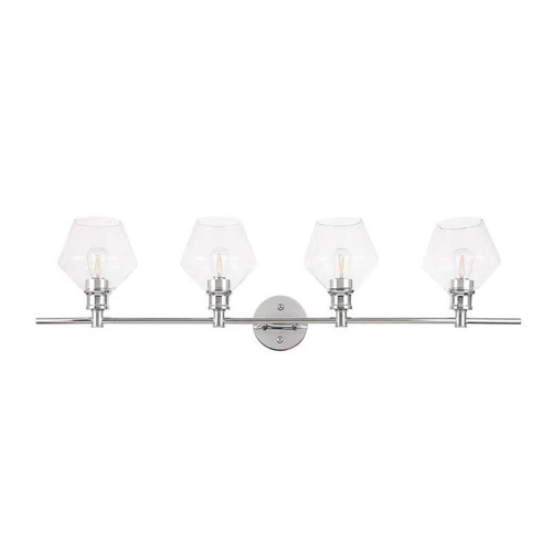Living District Gene 4-Light Metal Wall Sconce in Chrome and Clear Glass - Picture 3 of 3