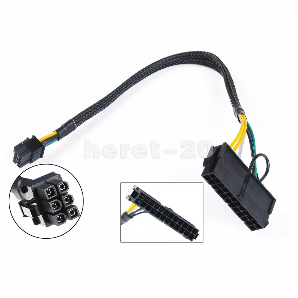 24 Pin auf 6 Pin ATX Stromkabel Adapter für DELL Optiplex 3050 3060 3080 7050 - Bild 2 von 4