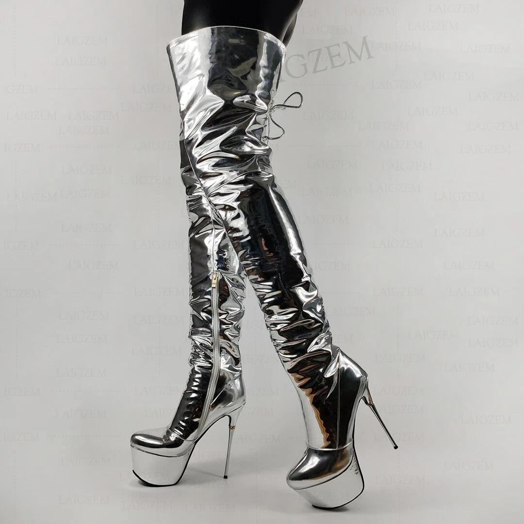 Silver high sales heel booties