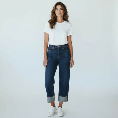 Kate Spade New York x Target High-Rise Straight Leg Wide Cuff Jeans Size 6