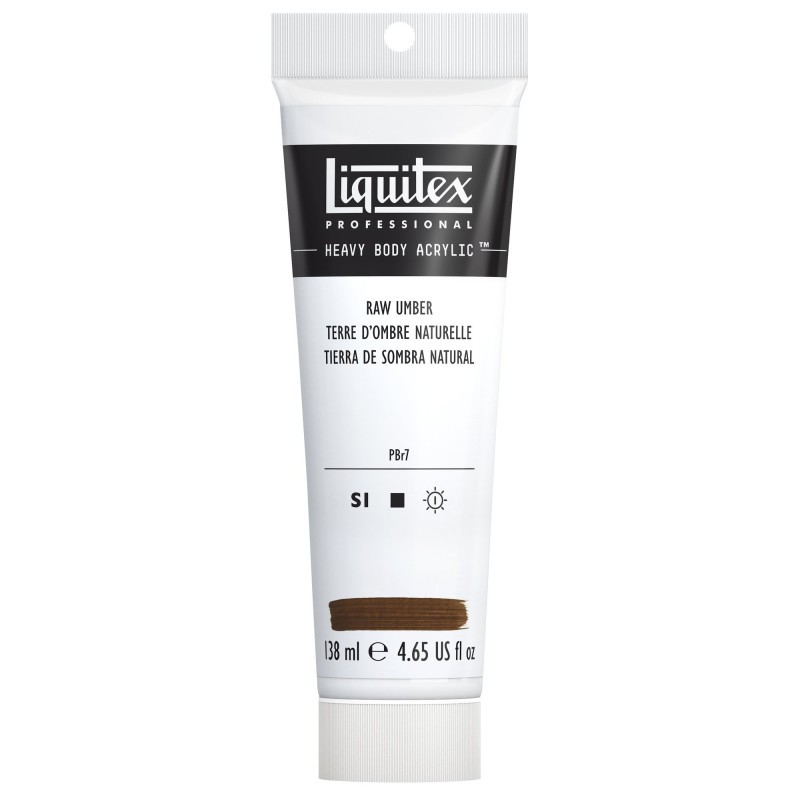 Peinture acrylique terre ombre naturelle Liquitex Heavy Body 331 pour volumes et reliefs