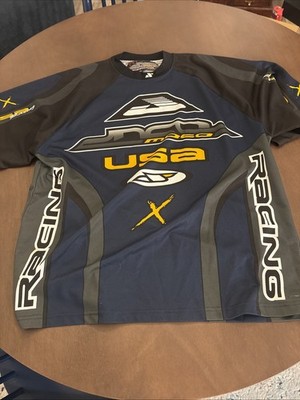 Vintage MSR Racing Jersey Made in USA Size L Blue & Yellow  Motocross Racing