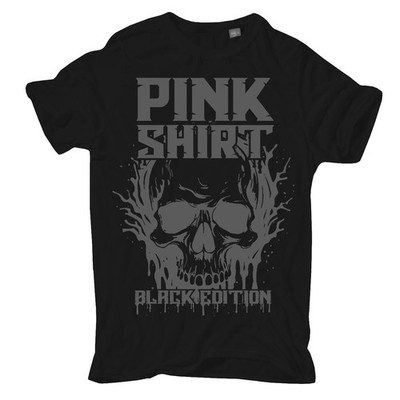 Herren T-Shirt Pink Shirt Black Edition S bis 8XL ironisches Funshirt Goth Emo