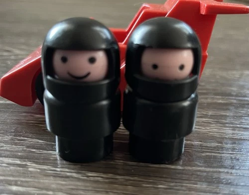 Vintage Fisher Price Little People Racecar, Indy Driver with Slightly Wrong Face