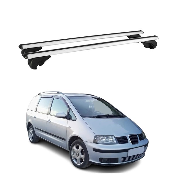 DachträGer GrundtäGer FüR Seat Alhambra Mk1 1996-2010 75Kg Alu Silber 2 Tlg-image