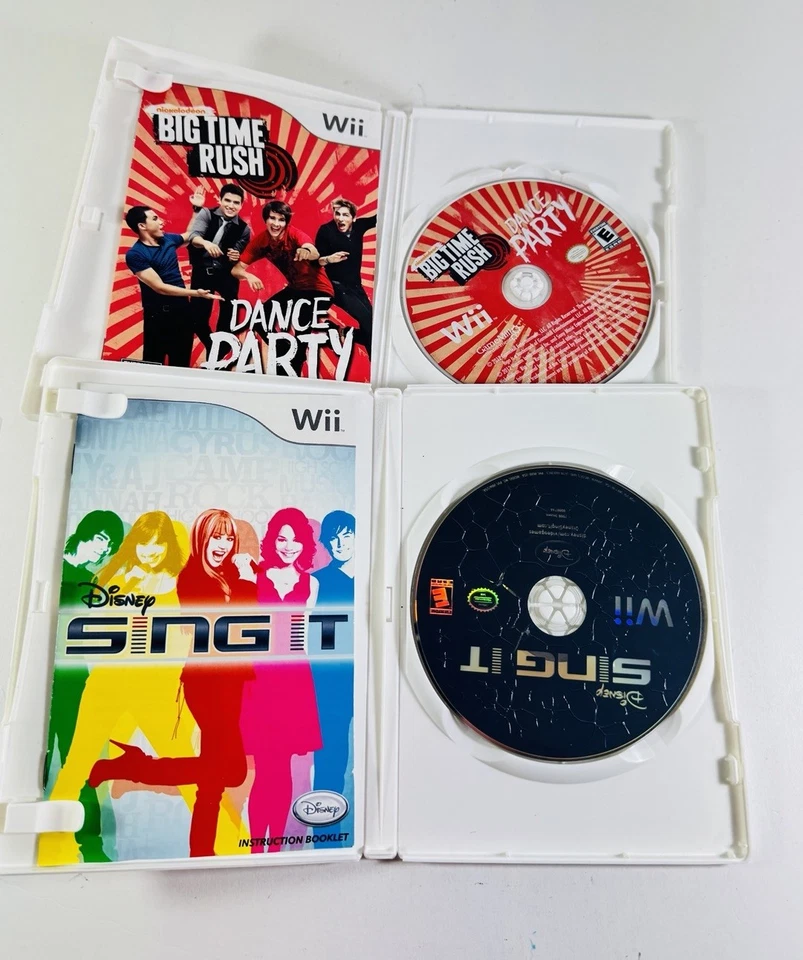 Lote de 2 Juegos Nintendo Wii Disney Sing It And Big Time Rush Dance Party ML417 Foto 2 de 3