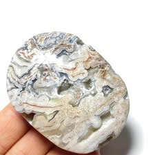 95g  Rare Crazy Lace Agate Geode reiki Palm stone Healing M558