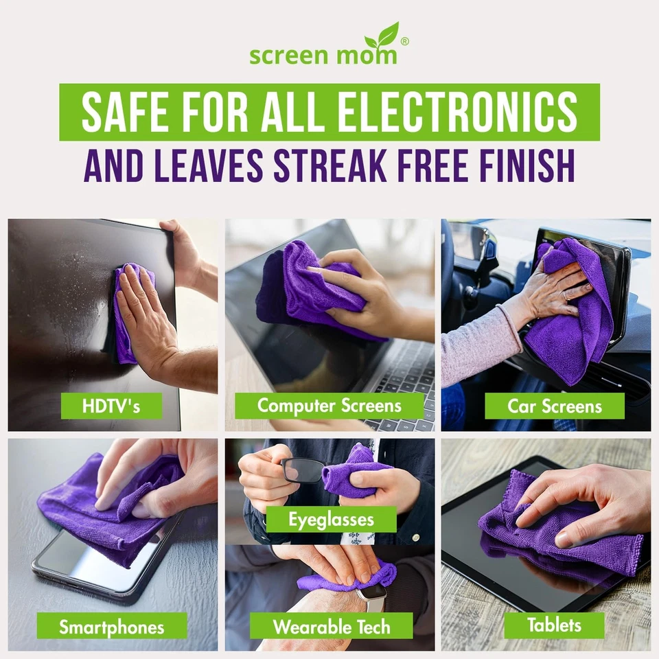 Screen Cleaner Spray 8oz + Microfiber Cloth, Streak-Free for TV, Phone, iPa - Image 3 of 4