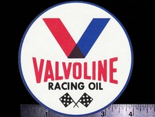 Valvoline Racing Oil - Original Vintage 1960s 70s Decalsticker - 4 Inch Round