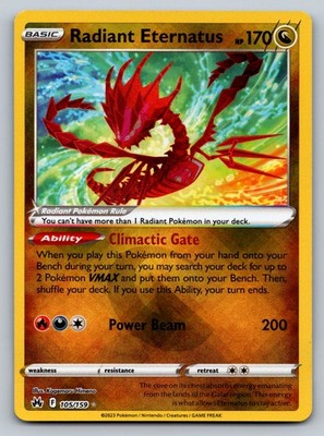 Pokemon Radiant Eternatus Radiant Rare SWSH: Crown Zenith 105/159 NM