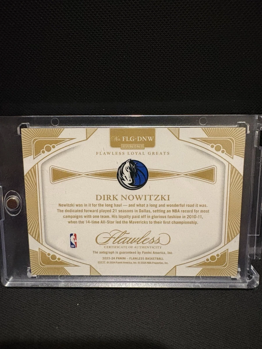 2023-24 Panini Flawless Dirk Nowitzki Loyal Greats On Card Auto /25