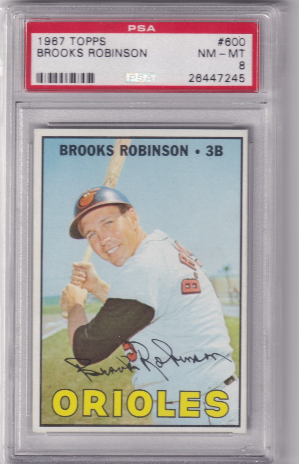 1967 Topps Baseball # 600 Brooks Robinson PSA 8