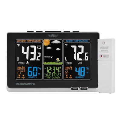 Advanced Wireless Weather Station with Color LCD & Atomic Time - 330 ft Range