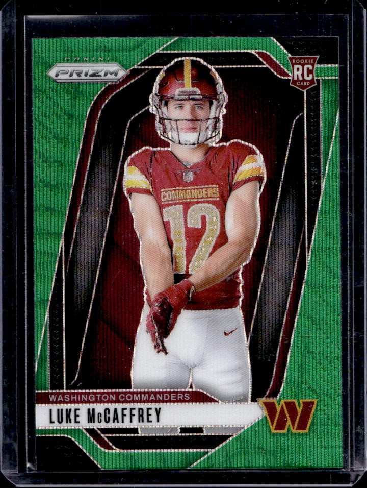 Luke McCaffrey Panini Prizm Rookie Variation #26 Green Wave
