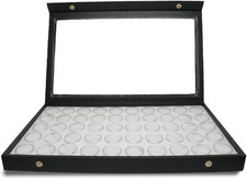 Novel Box Large Jewelry Display Case 50 Gem Jars Clear Acrylic Lid Box
