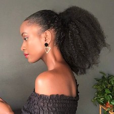 Synthetic Afro Puff Drawstring Ponytail Extension for Black Women Short Afro Cur