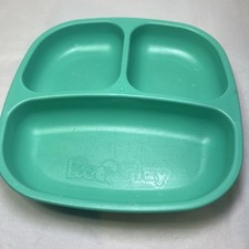 Teal Replay Plate Baby Toddler Divided Compartments Recycled Blue Girl Boy 6 Mo