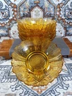 Set of Six Vintage Anchor Hocking County Estate Amber Bowls Sunflower Burst