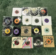 Large Lot of 18 Vintage 45 RPM Vinyl Records Singles Various Artists Era 50s-70s