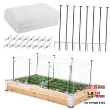 Metal Garden Netting Kit, 8 Pack 2.6ft Raised 8 Poles With 10 13 Ft Netting
