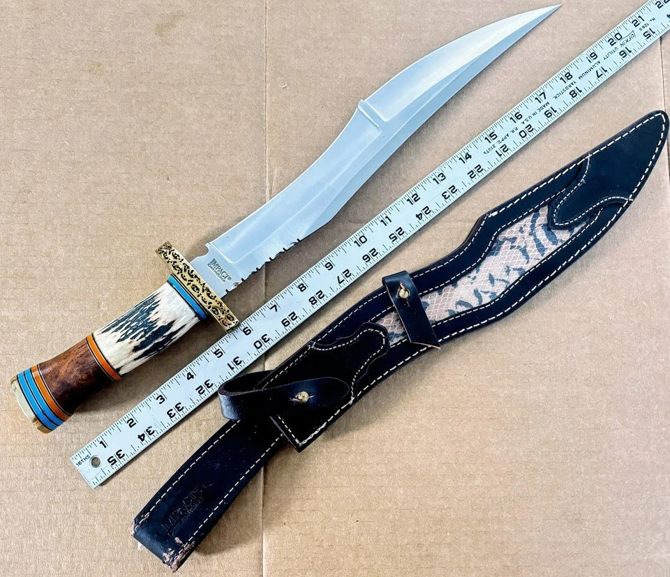 Cubiertos de impacto cuchillo grande hecho a medida SIN USAR 19" espada daga cuchillos hechos a mano Foto 3 de 4