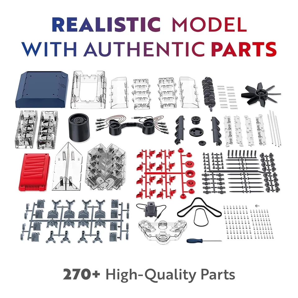 Kit Modelo Motor V8 Aprobado por STEM con Efectos de Sonido - Diversión Educativa para Todos Foto 4 de 4