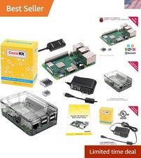 Advanced Raspberry Pi 3 B with Quad-Core CPU, Clear Case  Noise Filter Power