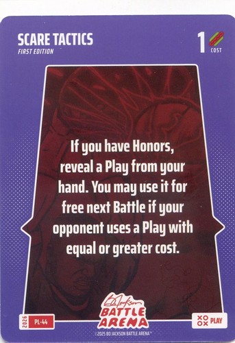 2026 Bo Jackson Battle Arena Play Card #PL-44 SCARE TACTICS
