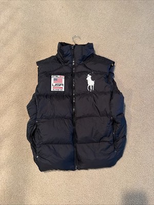 Polo Ralph Lauren Vest Mens Medium Vintage Black Down Puffer USA