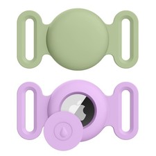 for Air Tag Dog Collar Holder, 2 Pack GPS Tracking Accessories Anti-Lost Sili...