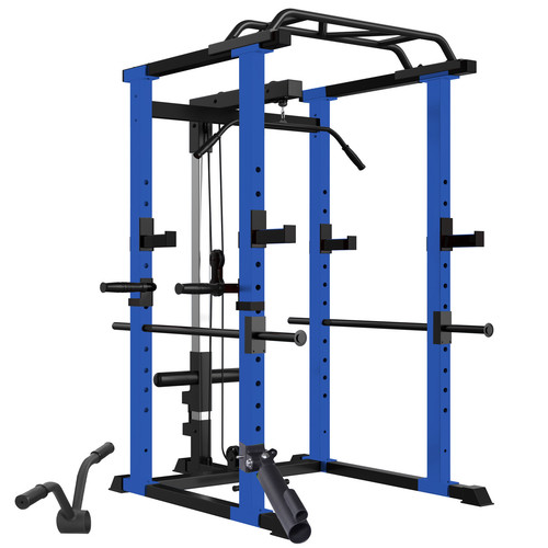 Multi-Function Power Cage Adjustable Squat Rack 1000Lbs Home Gym Set