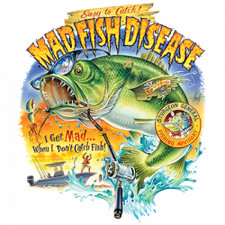 TRANSFER - COLORFUL MAD FISH DISEASE - FISHING USA American Pride Adult