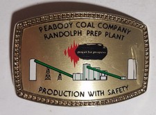 Peabody Coal Randolph Prep Plant Belt Buckle, Production with Safety