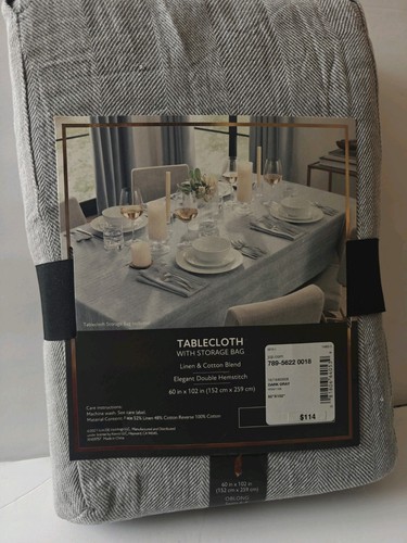 New Fieldcrest Luxury Table Cloth With Storage Bags & 3 Napkins Gray - Picture 4 of 6