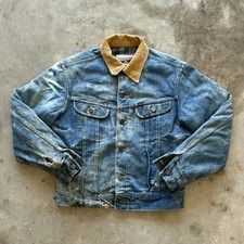 Vintage 70s Lee Storm Rider Denim Blanket Lined Jacket Size Small
