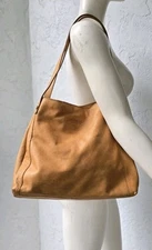 American Leather Co Liberty Shopper Hobo Triple Entry Bag Purse Tandoori Soft