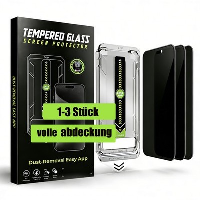 Display Panzerfolie Schutzglas für iPhone 12 13 14 15 16 17 Pro Max +Blickschutz