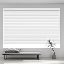 CUSTOM Made Dual Layer Zebra Roller Shades Window Treatment Corded Window Blinds