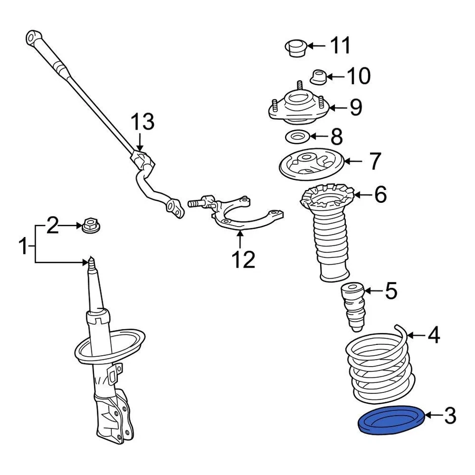 For Toyota Corolla 2003-2013 Toyota 4815802060 Front Lower Coil Spring Insulator Foto 2 de 4
