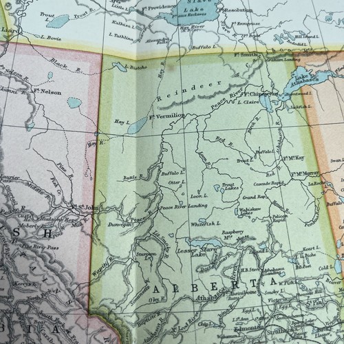 1910: Antique Map Of British Columbia Alberta Saskatchewan CS #66 Antiquarian - Picture 8 of 9