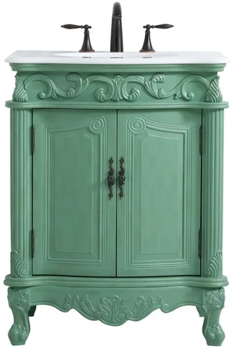 Elegant Lighting VF-1008-VW Danville 30" Tall Cabinet and Quartz - Vintage Mint - Picture 1 of 12