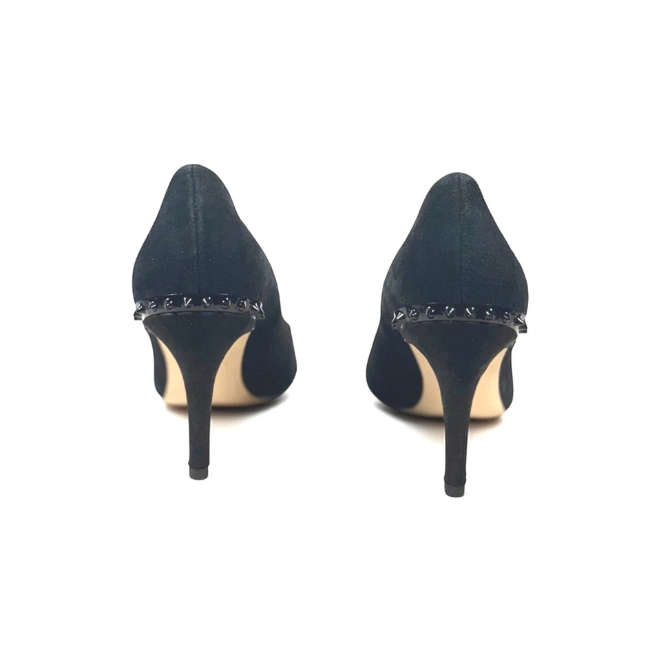 Sam Edelman Feminino Preto Camurça Biqueira Pontiaguda Salto Cravejado Refinado Tamanho 7.5 - Imagem 2 de 4