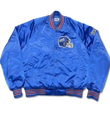 Vintage NFL New York Giants CHALK LINE Satin Bomber Jacket Adult Size MEDIUM