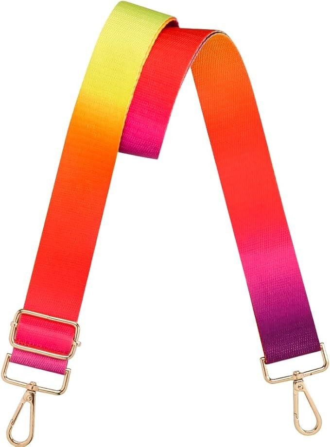 Purse Strap Replacement Crossbody Bag Strap Adjustable Wide Shoulder Rainbow