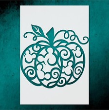 Intricate Pumpkin with Swirling Patterns Home Decor Reusable Stencil - Stenci  