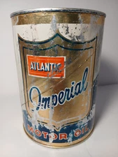 Vintage 1950's Atlantic Imperial Motor Oil Quart Oil Can Pennsylvania Oil Can