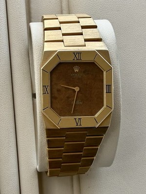 Rolex Cellini 4350 Octagon VINTAGE (Super Rare Wood Dial) | eBay